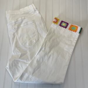 Denim Co Canyon Retreat Easy Stretch Crochet Cuff Ankle Jean Womens 20W